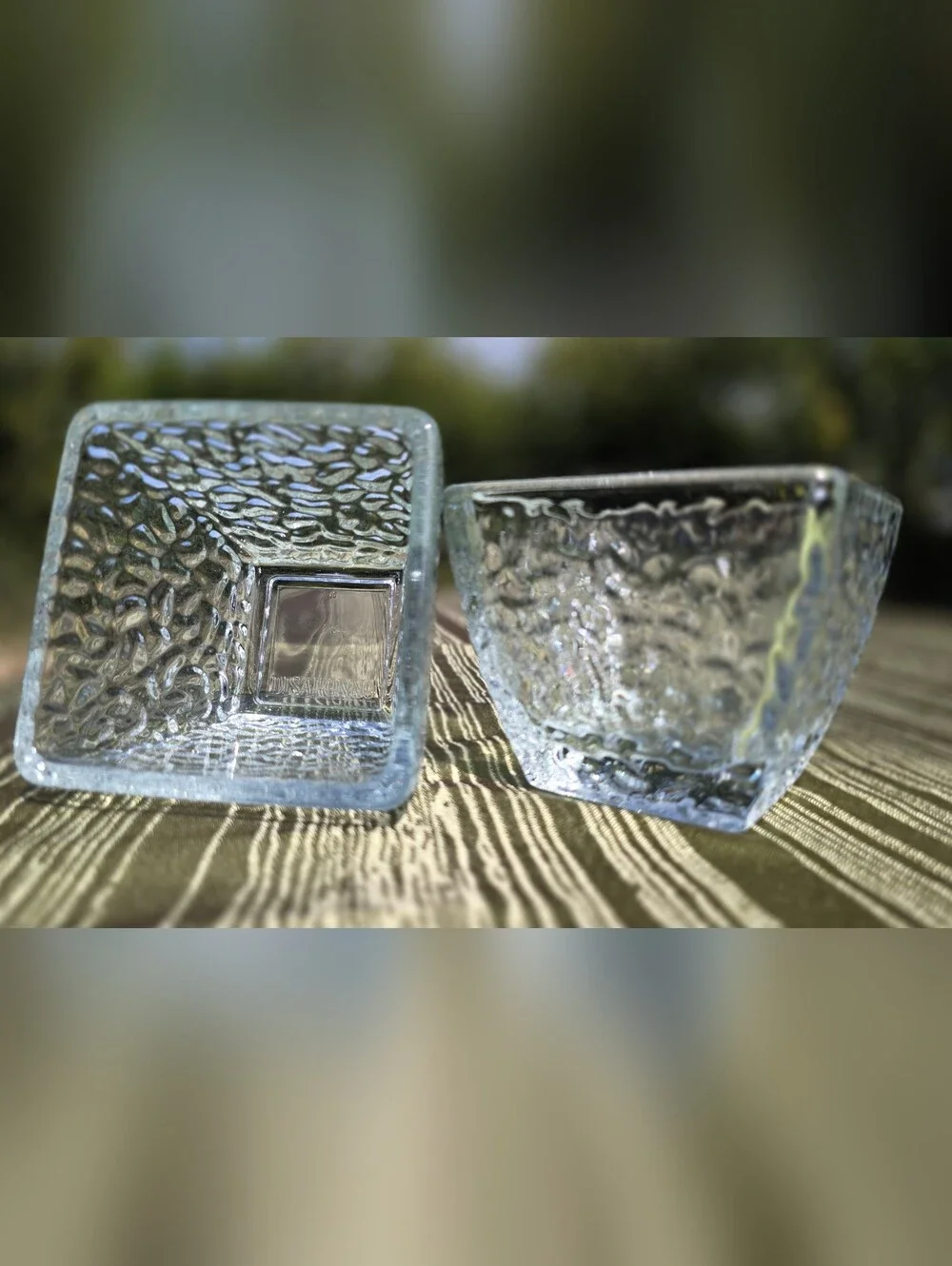 Disaronno Italian Amaretto Textured Glass Bar Snack Bowls Set of 2